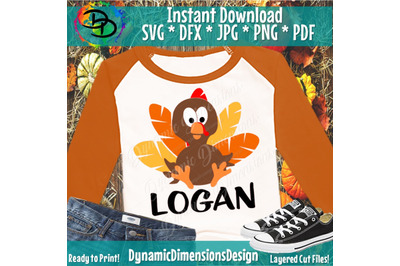 Boy Turkey Svg&2C; Thanksgiving Svg Dxf Png&2C; Fall Cut Files&2C; Boys Monogr