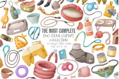 Dog items clipart collection