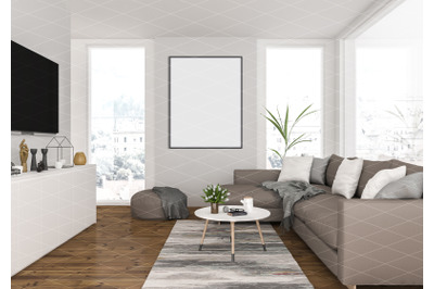 Interior scene - artwork background - frame mockup