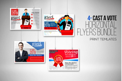 4 Election Vote Casting Flyers Bundle