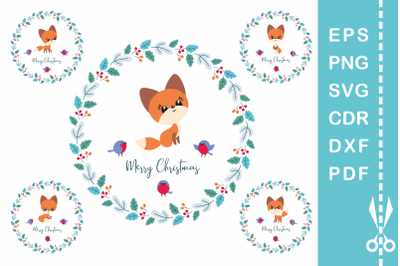 Cute Fox. Cutting and printable files set