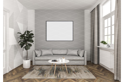 Interior scene - artwork background - frame mockup