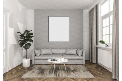 Interior scene - artwork background - frame mockup