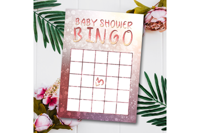 ROSE Baby shower Bingo Cards Template printable