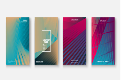 Modern business geometric neon colors template covers design