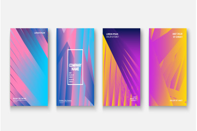 Modern business geometric neon colors template covers design