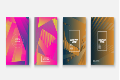 Modern business geometric neon colors template covers design