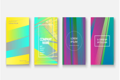 Modern business geometric neon colors template covers design