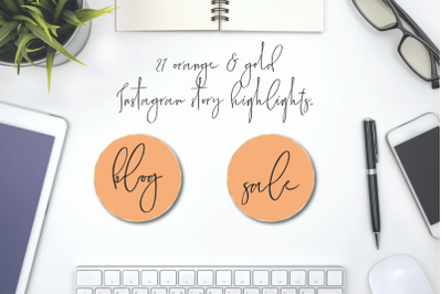 Orange Instagram Story Highlight, Instagram Elegant Cover