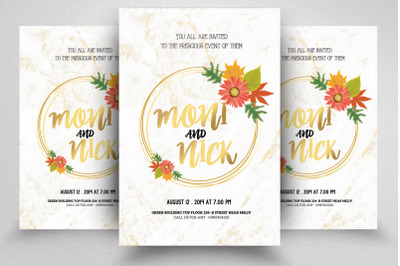 Floral Wedding Invitation Flyer/Poster