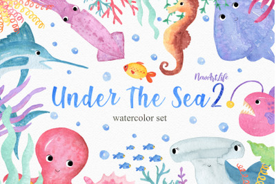 Under The Sea Watercolor Clipart
