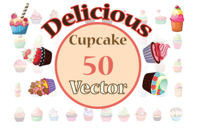 50X Cupcake Types icons/Vectors