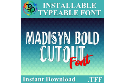 Madisyn Bold Digital Font, .tff, typeable, Installable font, Download