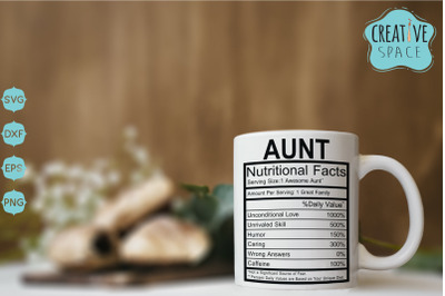Aunt Nutritional Facts SVG
