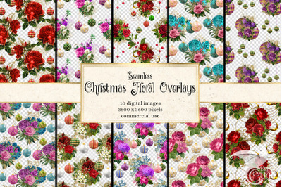 Christmas Floral Pattern Overlays