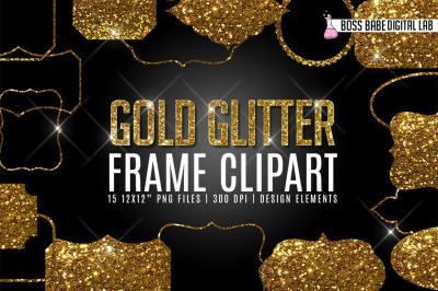 Gold Glitter Fram Clipart