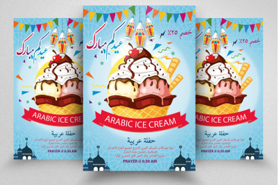 Arabic Ice Cream Sale offer on Eid Flyer