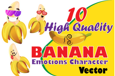 10X Banana Emotions Character Illustrations