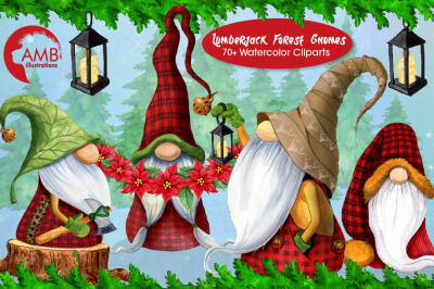 Christmas Gnomes, Nordic Buffalo plaid gnomes 2678