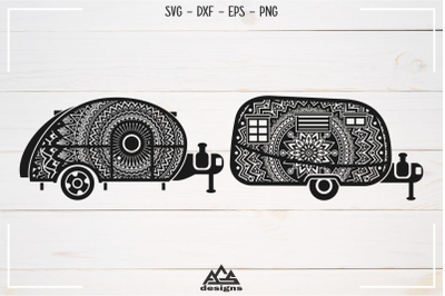 Trailer Caravan Mandala Zentangle Svg Design