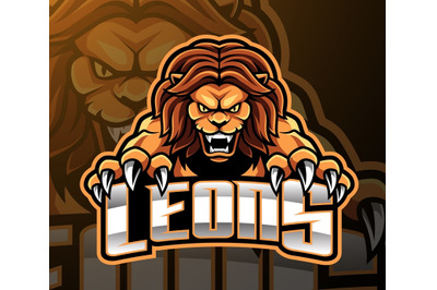 Lion head esport mascot logo design