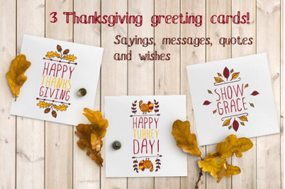 3 Thanksgiving greeting cards