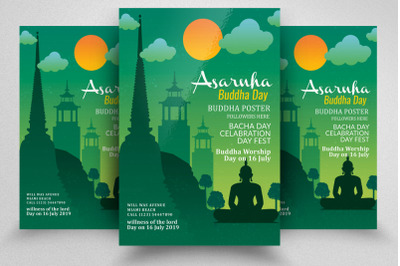 Asarnha Buddha Day Flyer Template