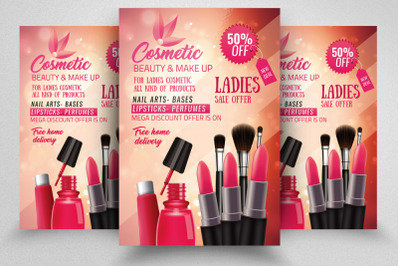 Beauty Cosmetic Discount Offer Flyer