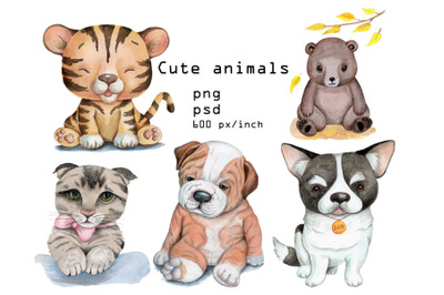 Watercolor Plush Animals