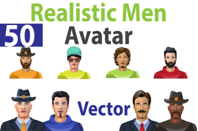 50X Realistic Men Vector Illustrations