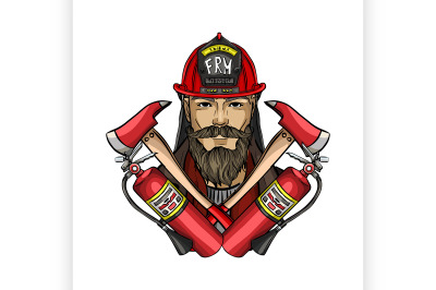 Hand drawn sketch fireman icon1