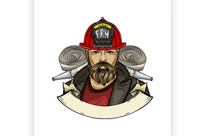 Hand drawn sketch fireman icon