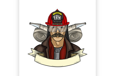 Hand drawn sketch fireman icon 7