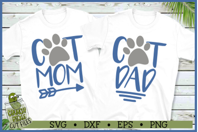 Cat Mom and Cat Dad Matching SVG Files