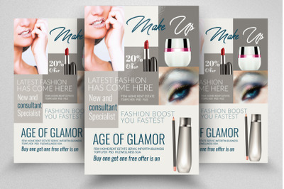 Beauty Make-Up Cosmetic Flyer Design