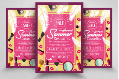 Sale on Beauty Cosmetics Flyer Template