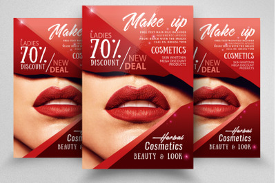 Cosmetic Sale Offer Flyer Template