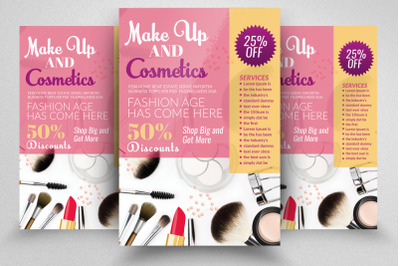 Make Up &amp; Cosmetic Discount Offer Flyer