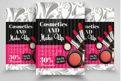 Cosmetics &amp; Make Up Discount Offer Flyer