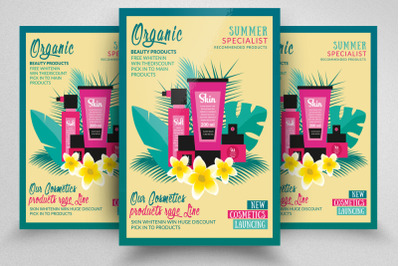 Organic Cosmetics Product Flyer Template