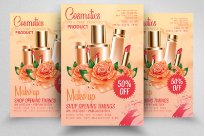 Cosmetics Ad Flyer Print Template