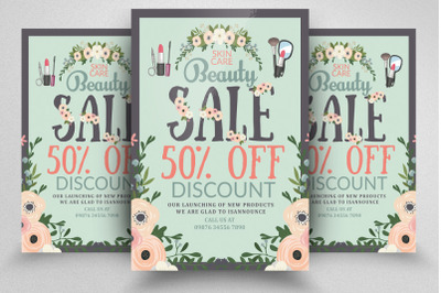 Cosmetics Product Sale Offer Flyer Template