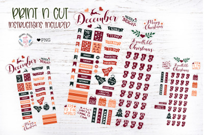December Planner Stickers Set