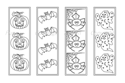 Halloween coloring printable bookmarks, Bookmark to color