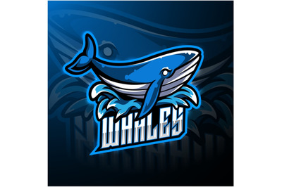 Whale esport mascot logo design