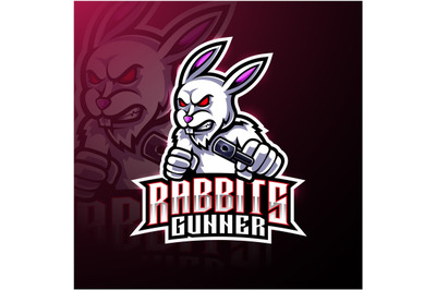 Rabbit esport mascot logo design