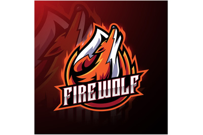 Fire wolf esport logo design