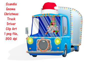 Scandia Gnome Christmas Truck Driver Clip Art