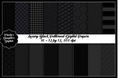 Luxury Black Patterned Digital Papers