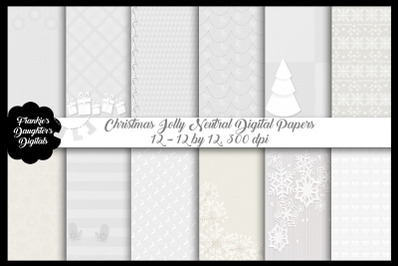 Christmas Jolly Neutral Digital Papers